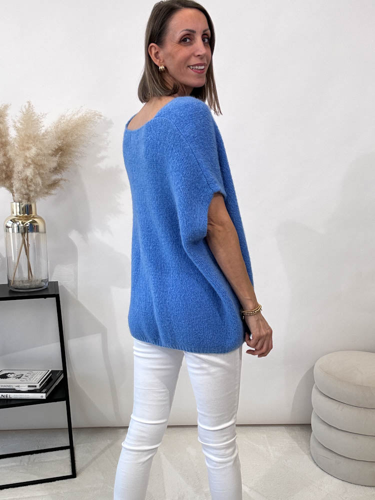 "Florida Vest" kuscheliger Cardigan - blau