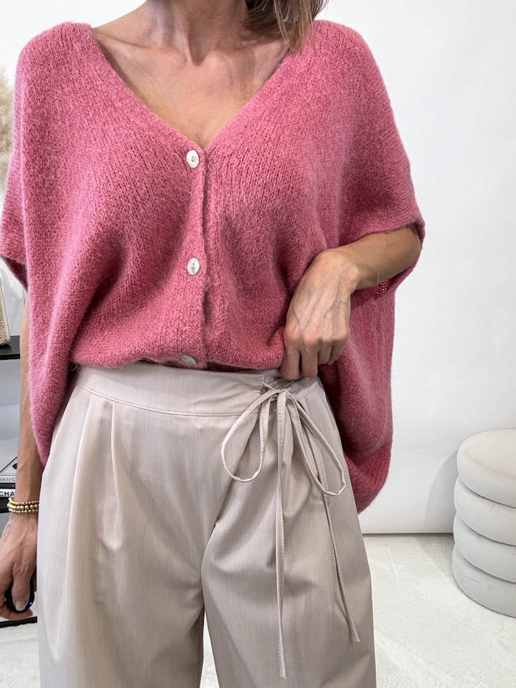 "Florida Vest" kuscheliger Cardigan - beere