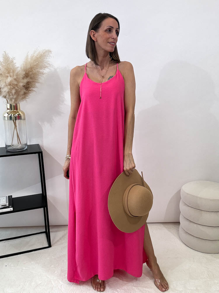 "Sunshine" leichtes Spaghettiträger Kleid - pink