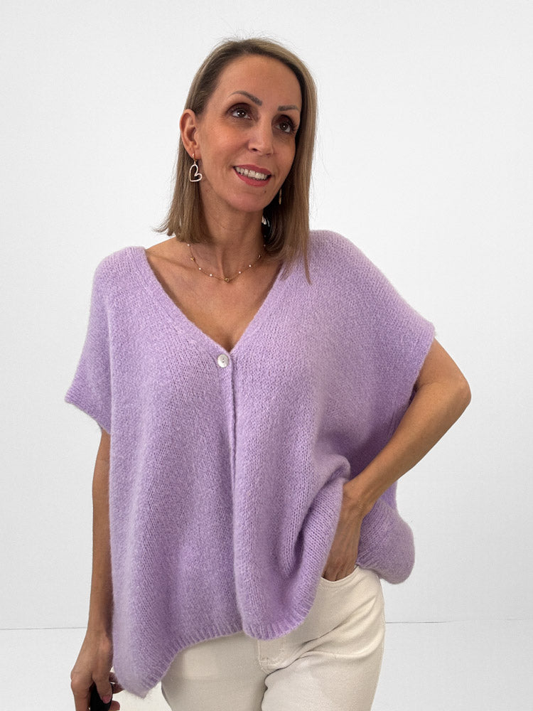 "Florida Vest" kuscheliger Cardigan mit Lana Wolle - flieder