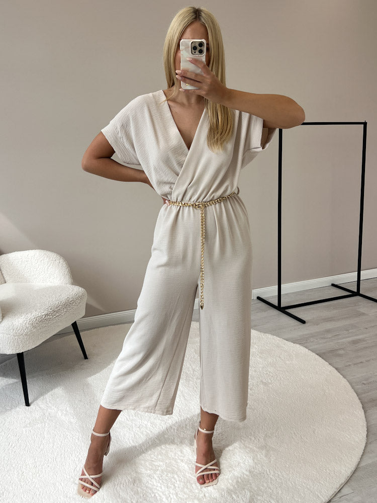 "Sunshine" stylischer Jumpsuit - beige
