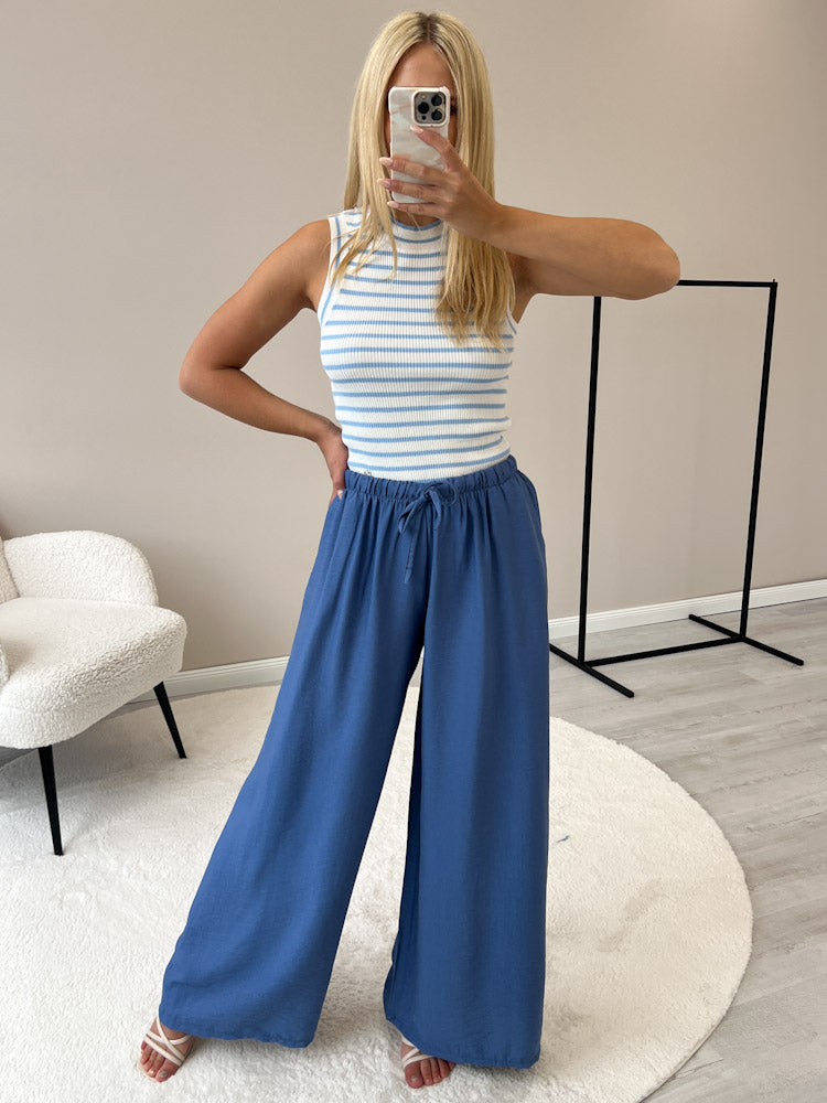 "Milano" weiche Hose aus Viscose - jeansblau