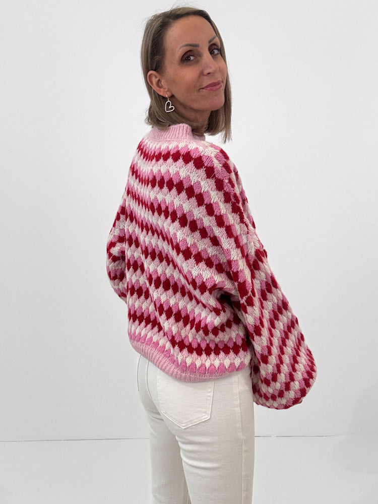 "Bubble Candy" weicher Pullover mit Lana Wolle - rosa