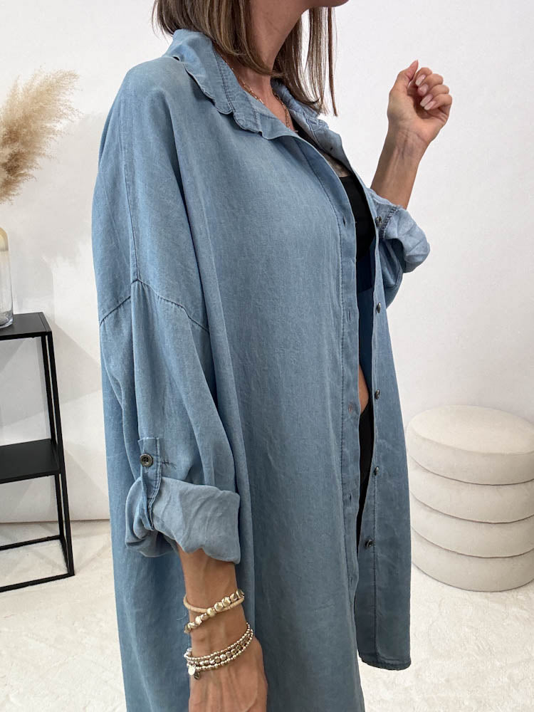 "Denim Shirt" Jeans Stoffhemd - light blue