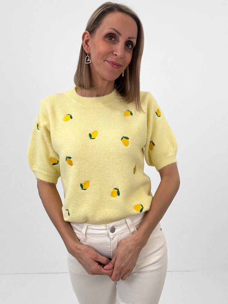 "Lemon Flair" weicher Pullover mit Viscose - zitronengelb