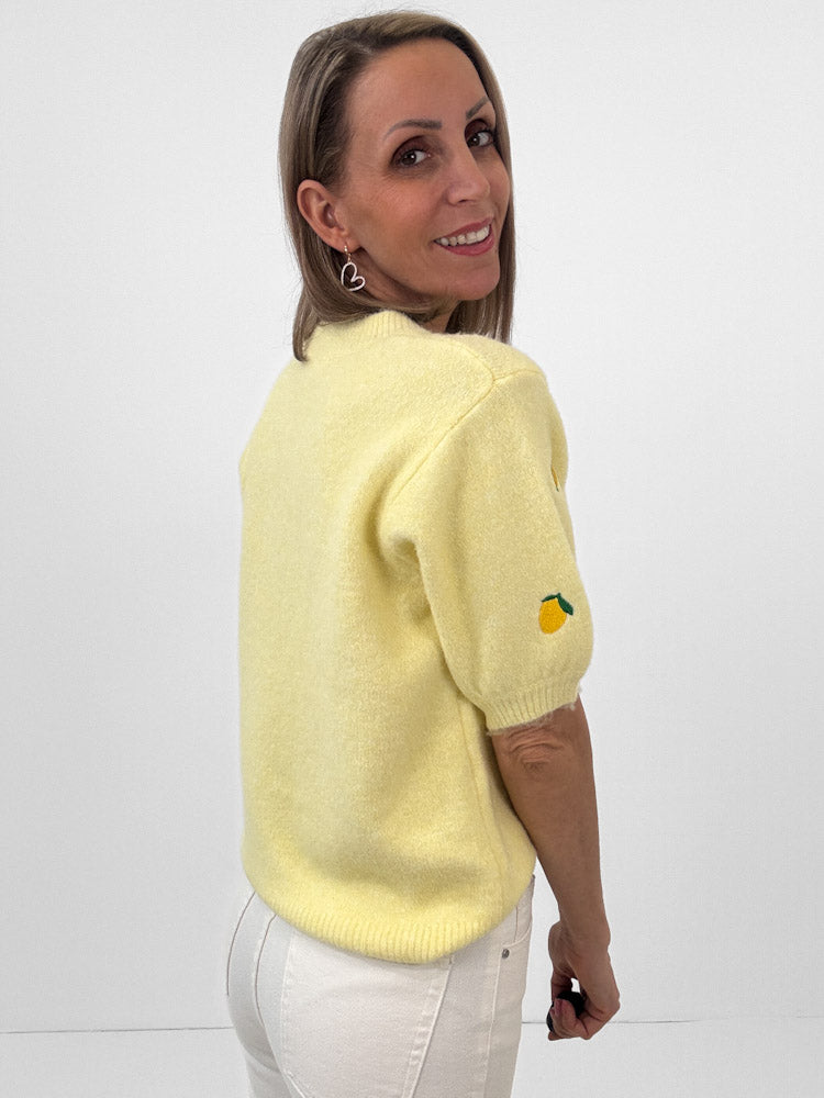 "Lemon Flair" weicher Pullover mit Viscose - zitronengelb