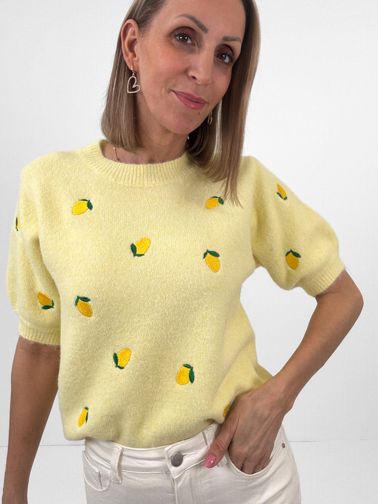 "Lemon Flair" weicher Pullover mit Viscose - zitronengelb