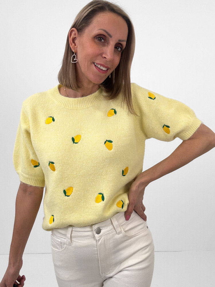 "Lemon Flair" weicher Pullover mit Viscose - zitronengelb