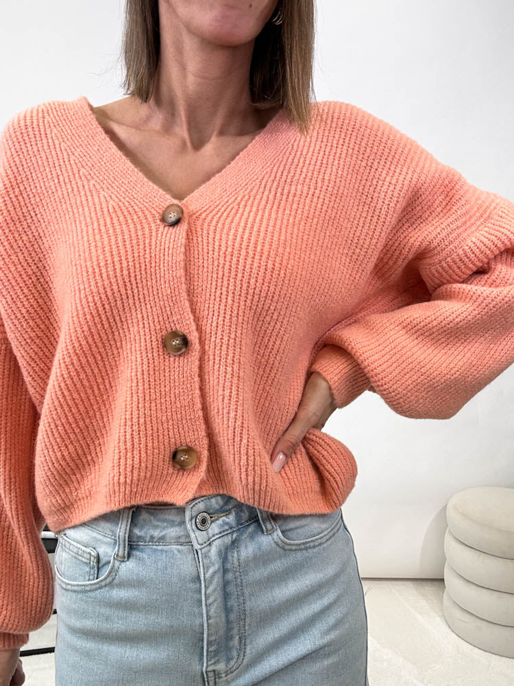 "New York" kuscheliger Cardigan - apricot