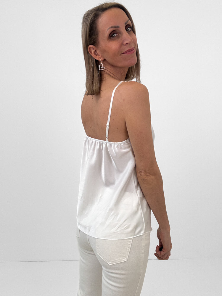 Lace Top mit weicher Spitze - weiß