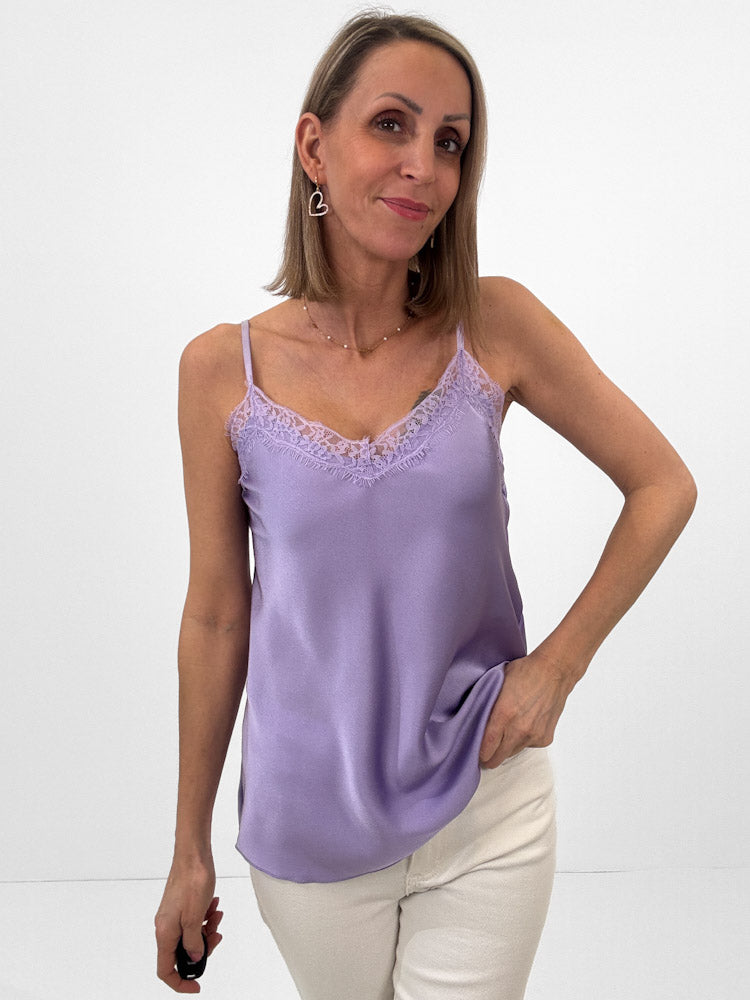 Lace Top mit weicher Spitze - flieder