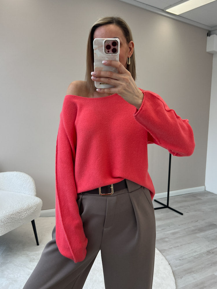 "Vicenza" weicher Pullover mit Viscose - coral