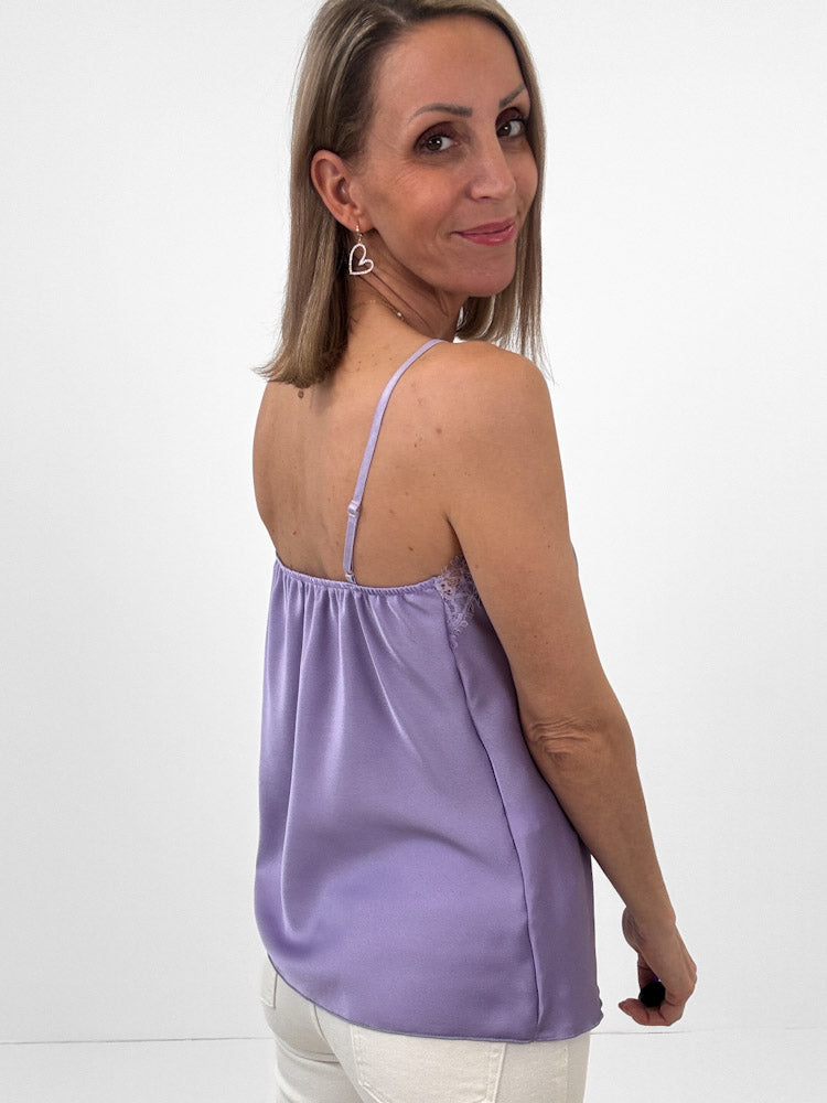 Lace Top mit weicher Spitze - flieder