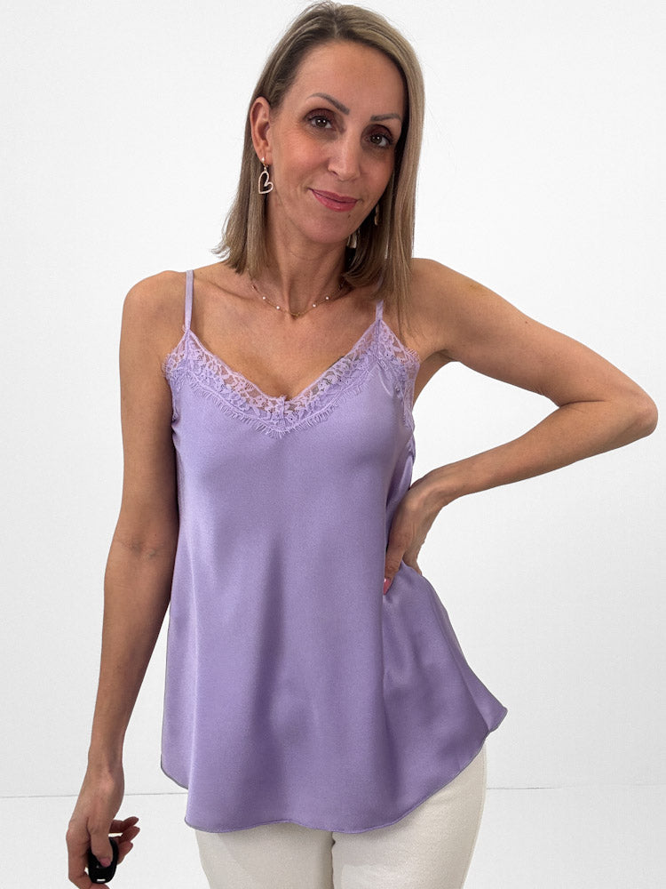 Lace Top mit weicher Spitze - flieder