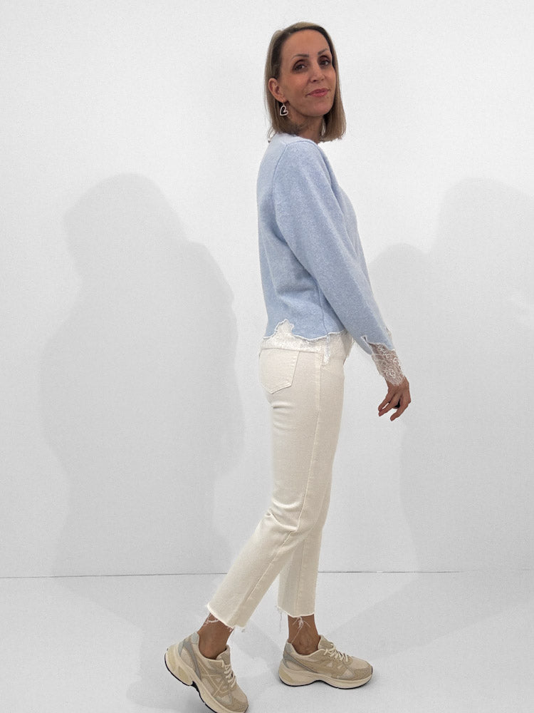 "Turin" stylische Mom Fit Jeans - weiß