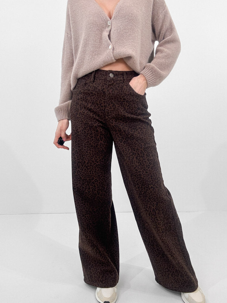 "Brownie Leo" Wide Leg Jeans - chocobraun