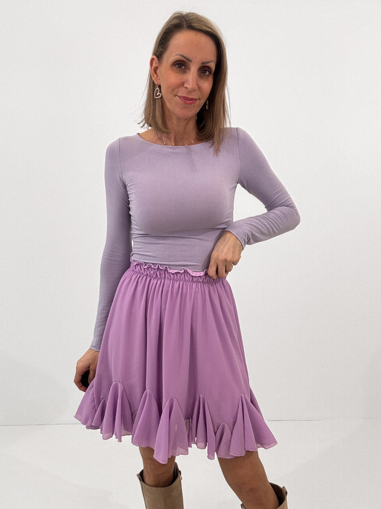 "Bella" Rock aus Viskose - flieder