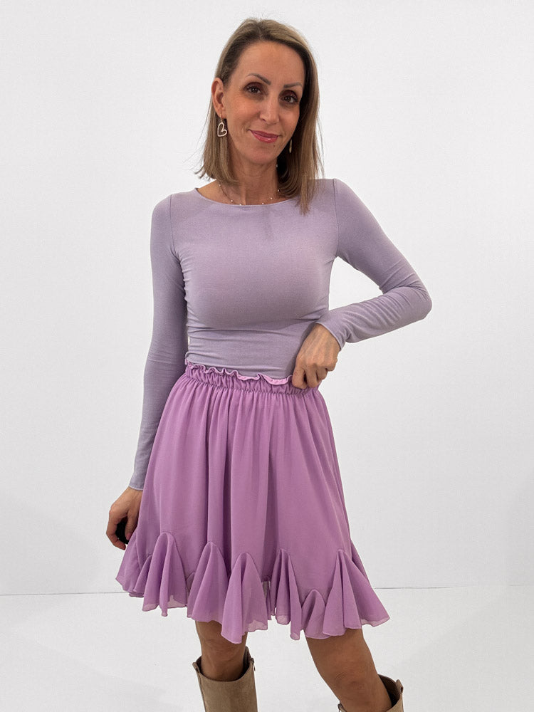 "Bella" Rock aus Viskose - flieder