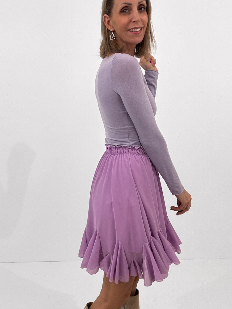 "Bella" Rock aus Viskose - flieder