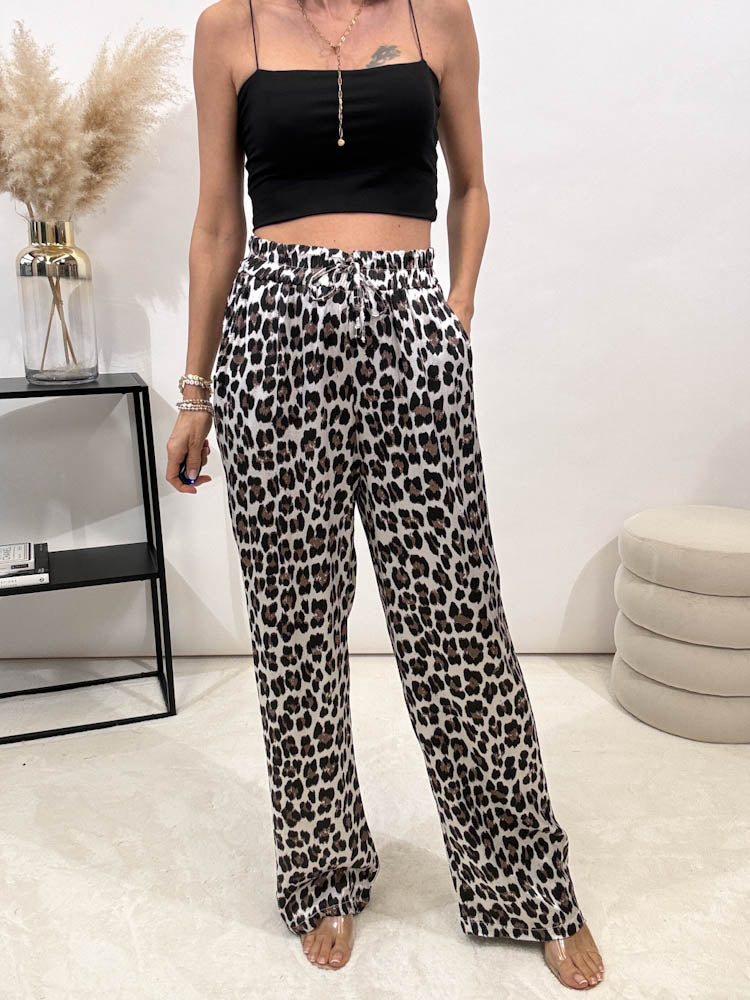 "Silky Leo" Hose aus Viskose - weiß