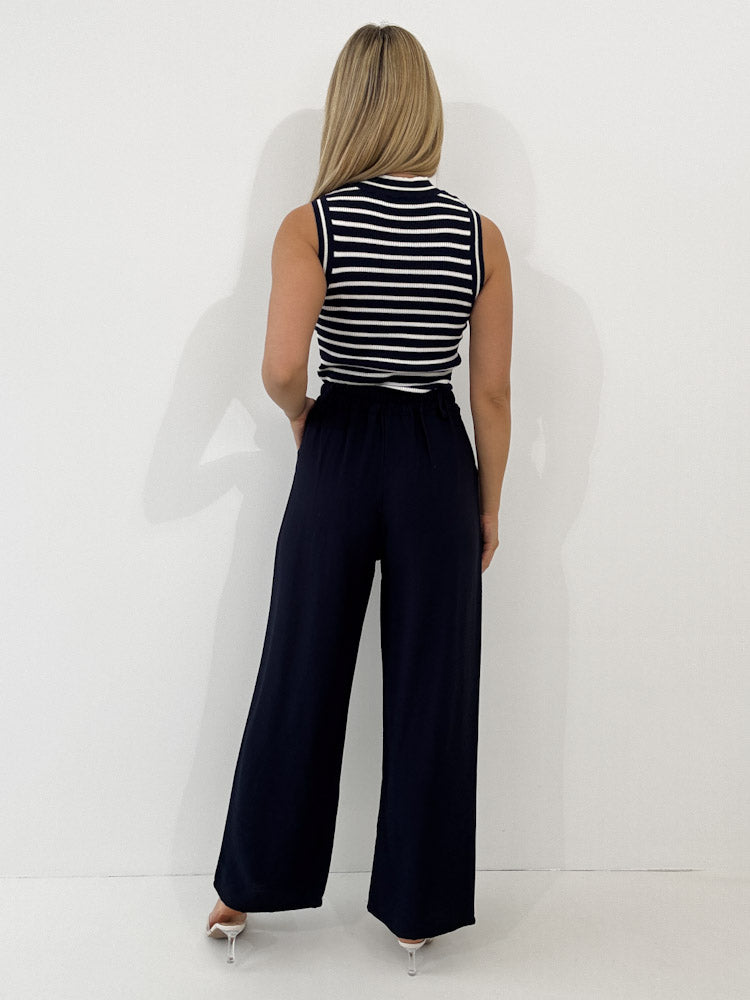 "Vento" luftige Hose aus Viscose - navy