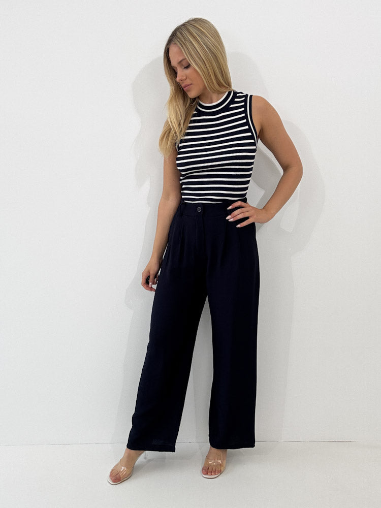 "Vento" luftige Hose aus Viscose - navy