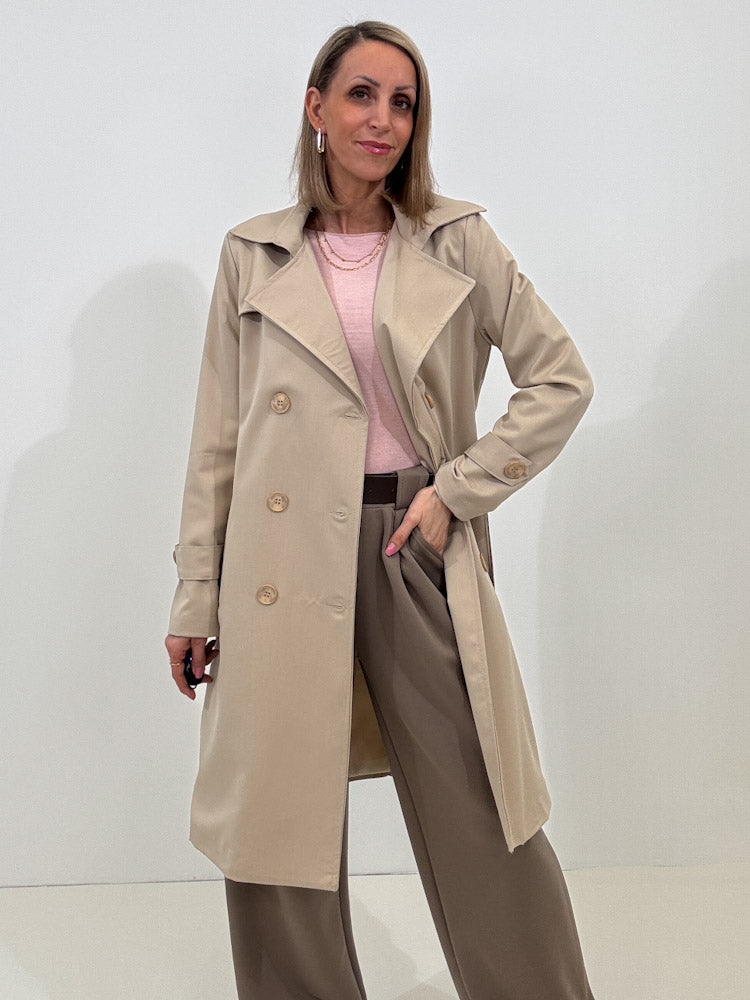 "Pari" elastische Hose aus Viskose - mocca