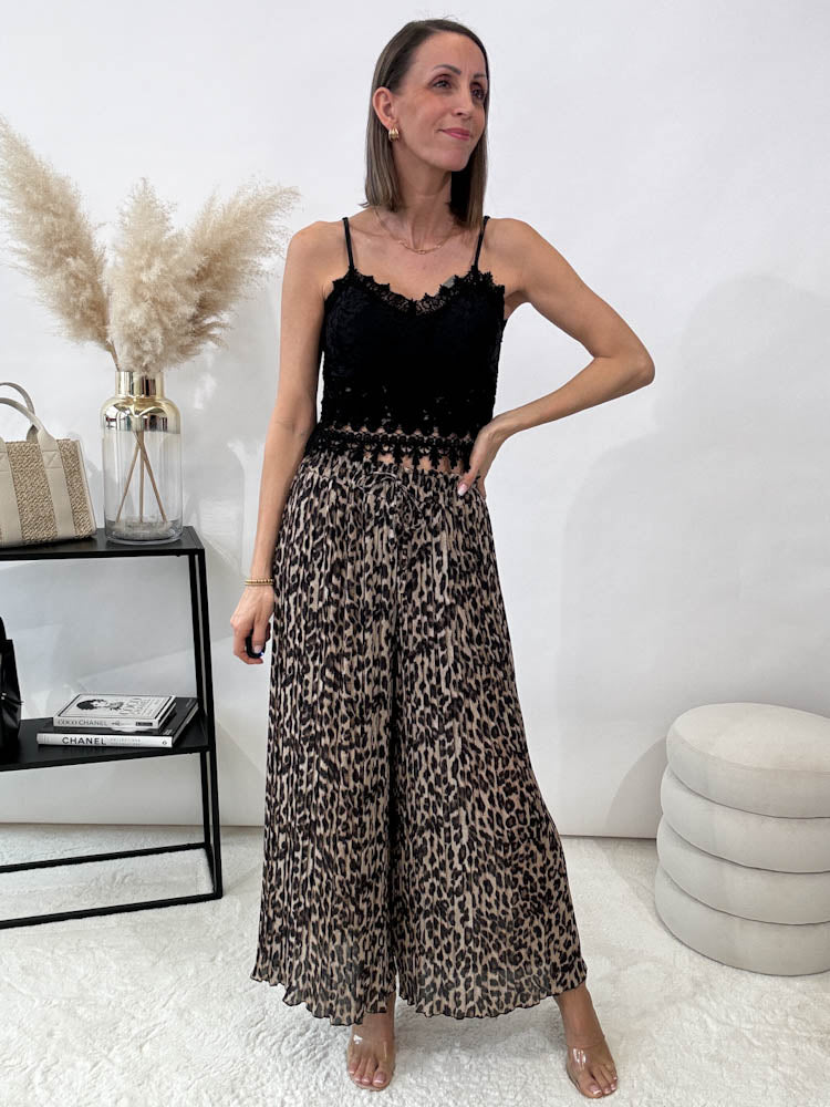 "Leah" Crop Top Lace - schwarz