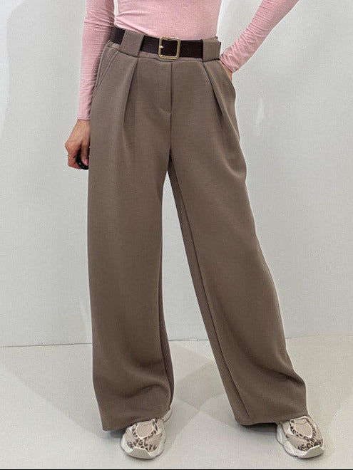 "Pari" elastische Hose aus Viskose - mocca