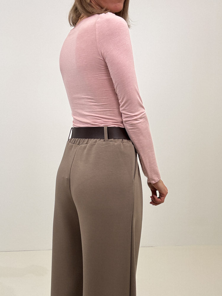 "Pari" elastische Hose aus Viskose - mocca