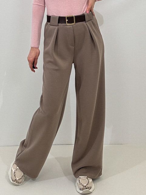 "Pari" elastische Hose aus Viskose - mocca