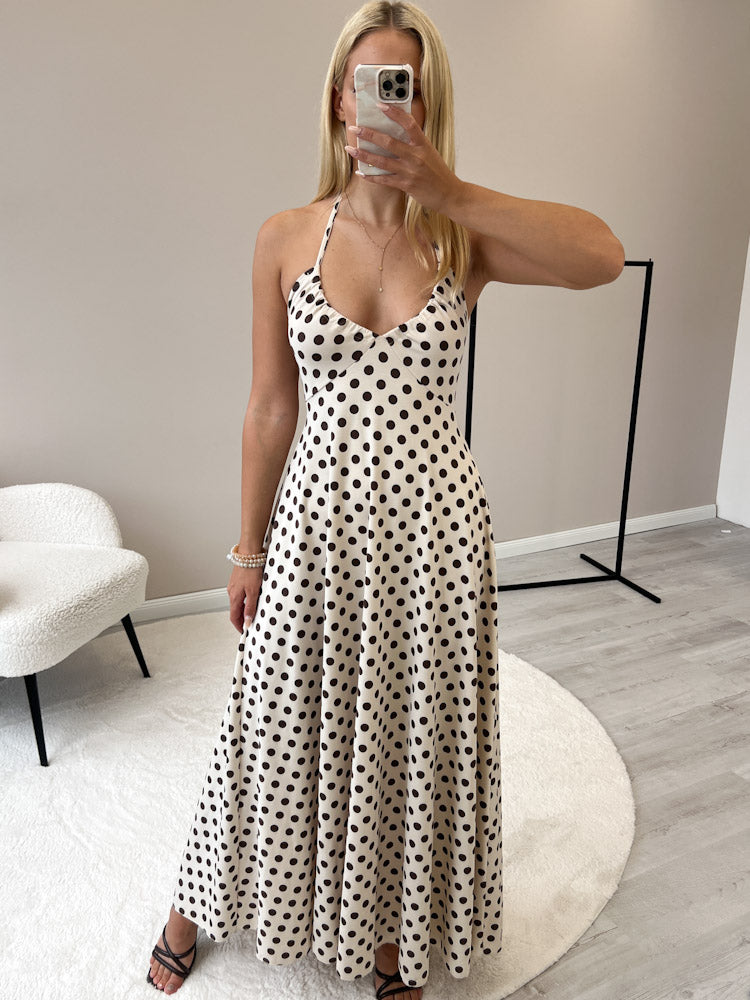"Luciana Dots" schickes Kleid aus Viscose - beige/braun