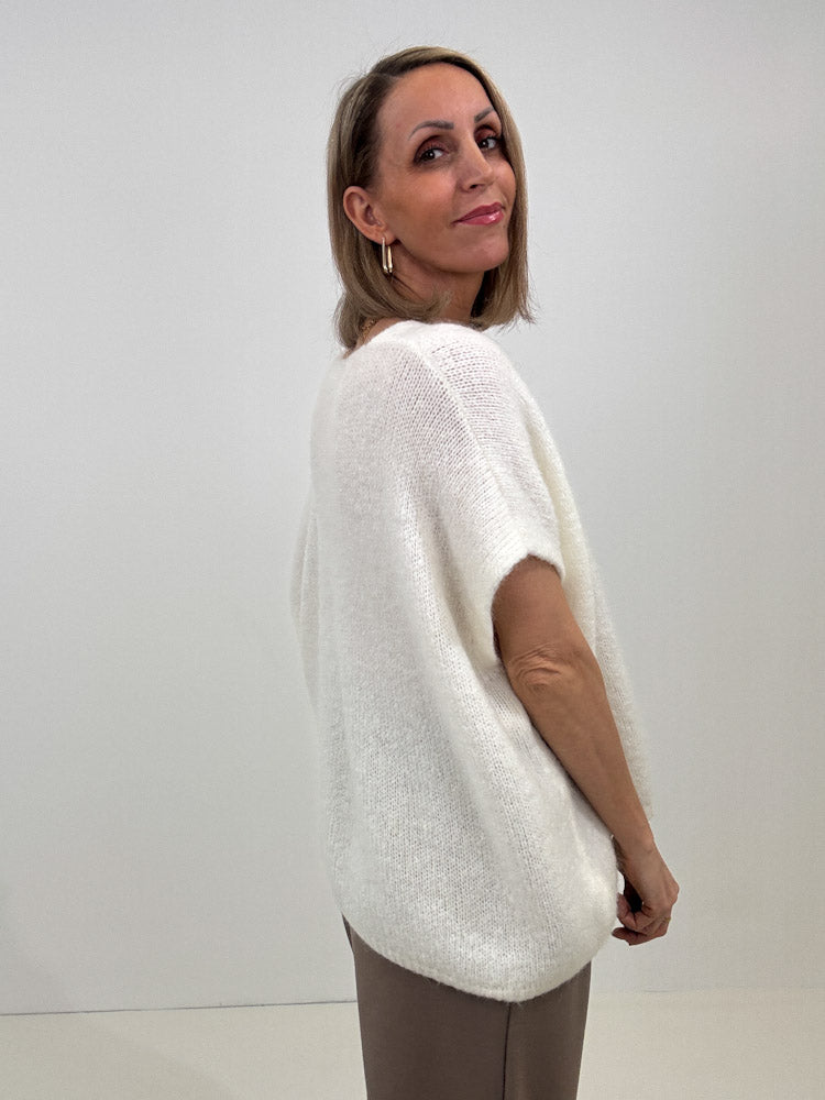 "Florida Vest" kuscheliger Cardigan mit Lana Wolle - creme