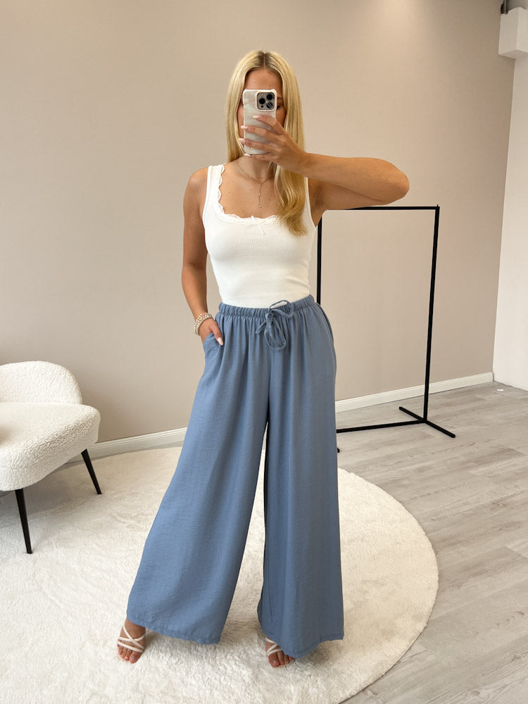 "Milano" weiche Hose aus Viscose - blau