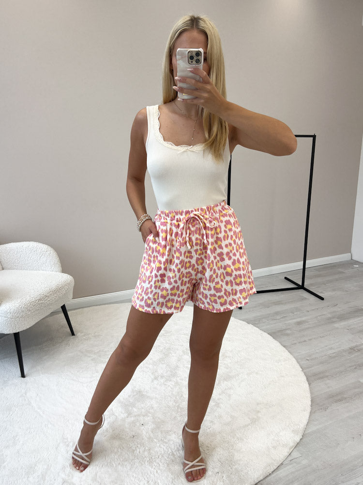 "Shorty Leo" Short aus Musselin - rosa/gelb