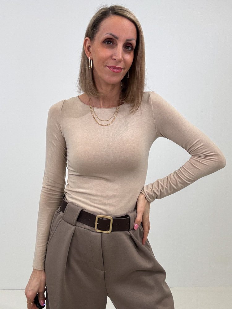 "New Atlanta" weiches Viscose Longshirt - sand
