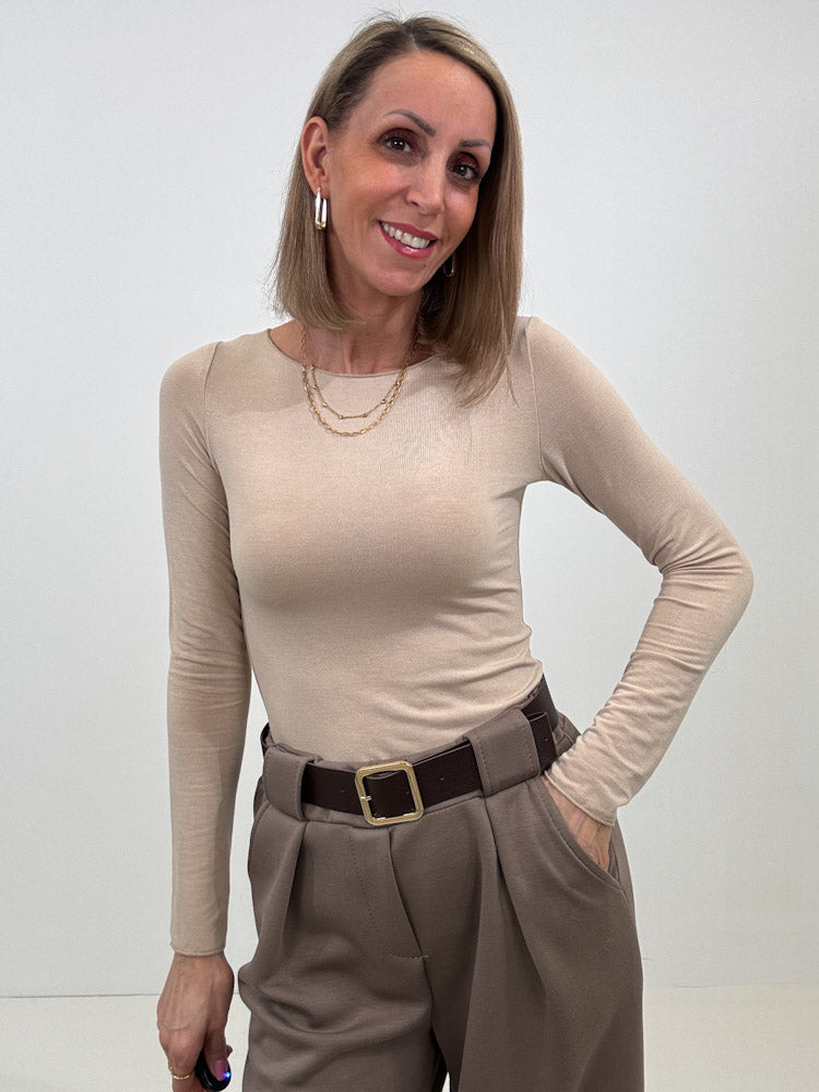 "New Atlanta" weiches Viscose Longshirt - sand