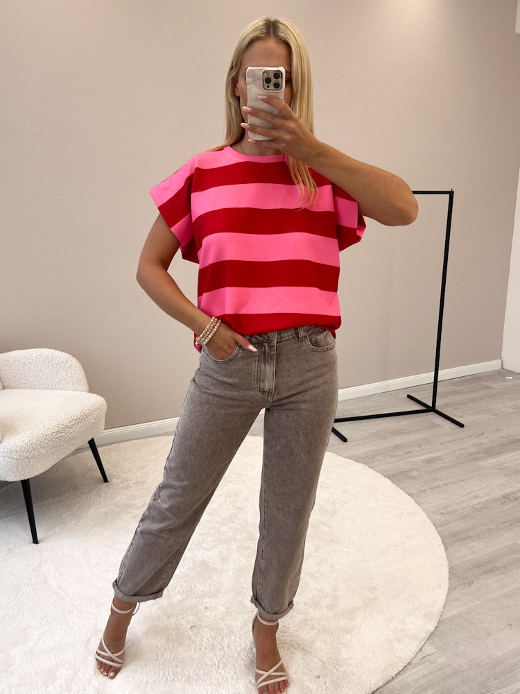 "Summer Line" Shirt Viscose - rosa/rot