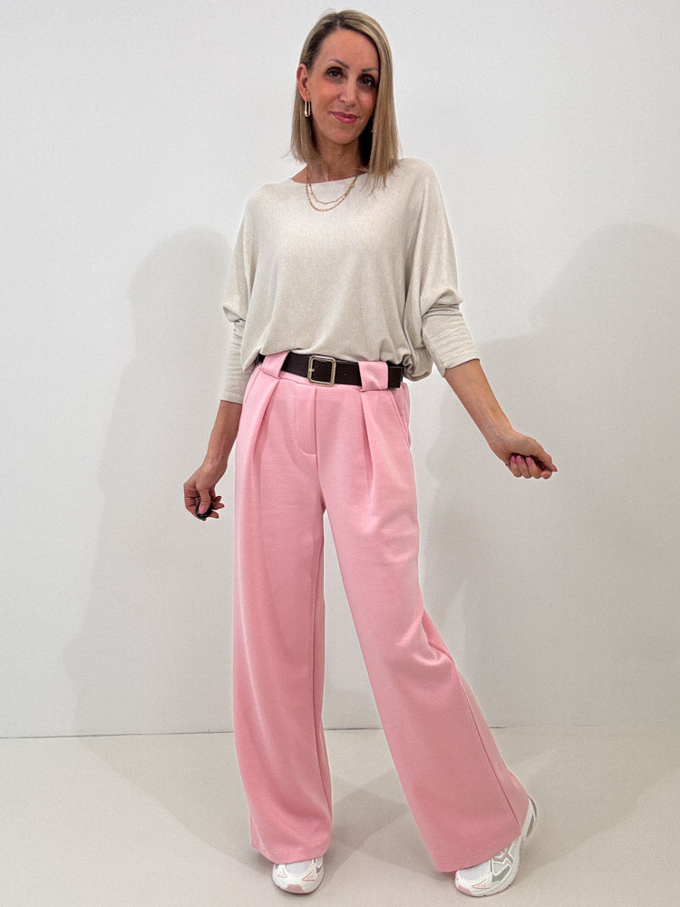 "Pari" elastische Hose aus Viskose - rosa
