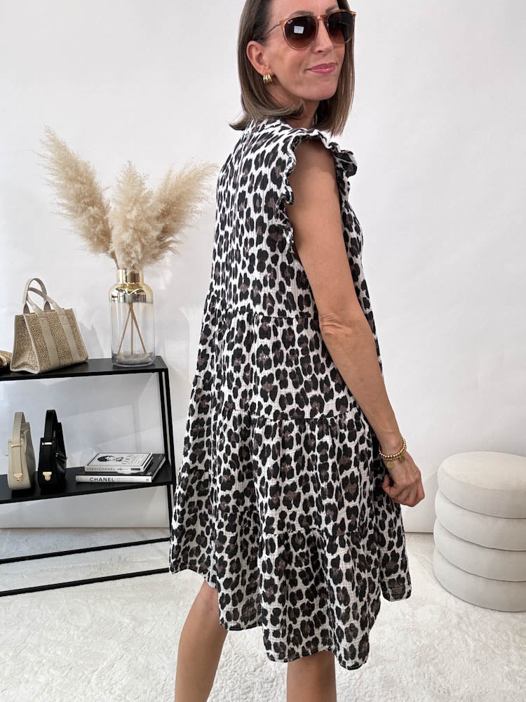 "Sicilia Leo" Tunikakleid aus Musselin - weiß