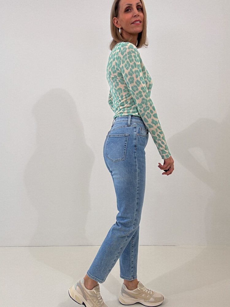"Mantova" Mom Long Fit Jeans - blau