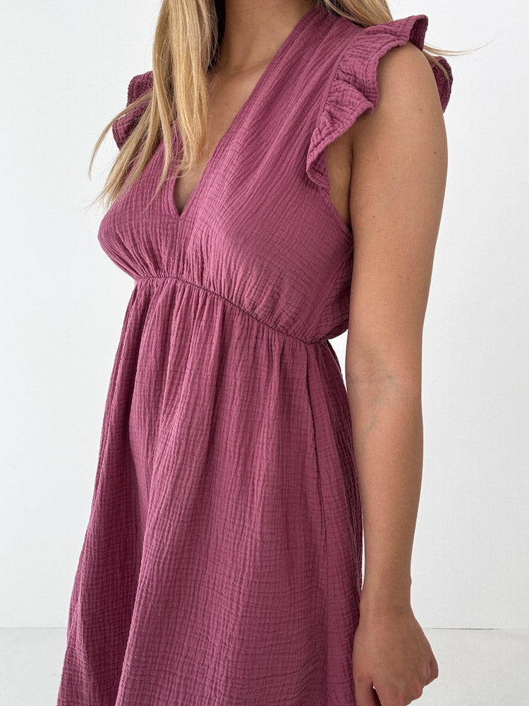 "Pianosa Midi"- tolles Midikleid aus Musselin - beere