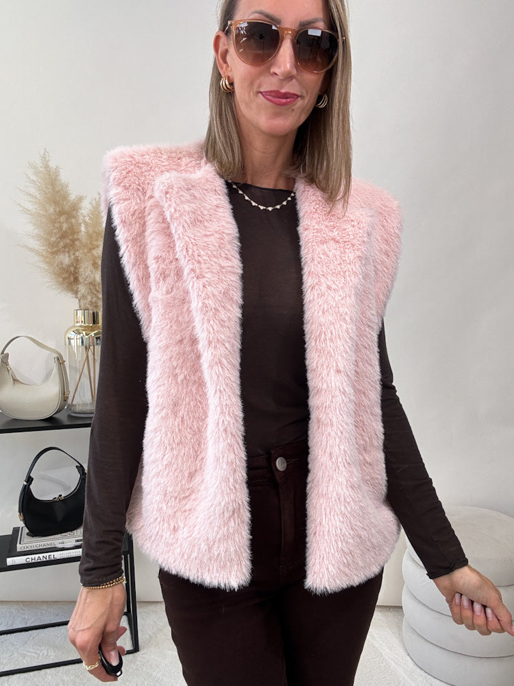 "Teddy Glam Vest" schicke Weste - puderrosa