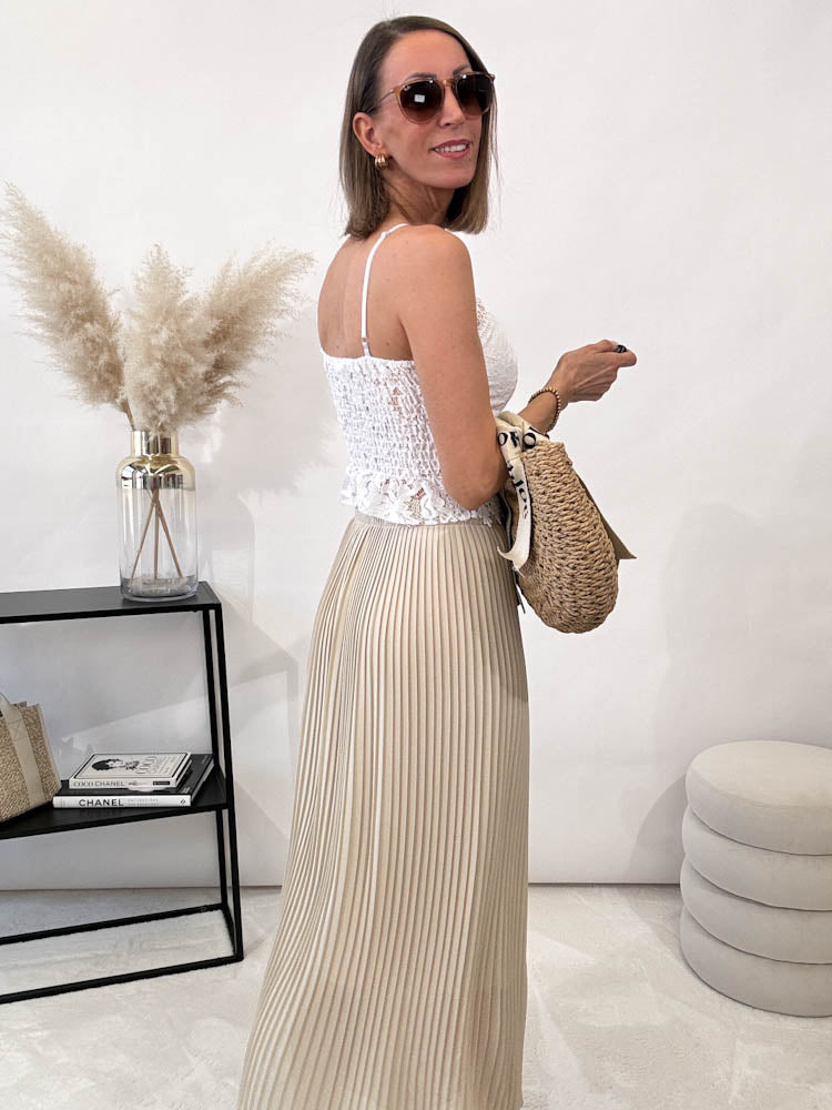 "Skirt" Plissee Rock - beige