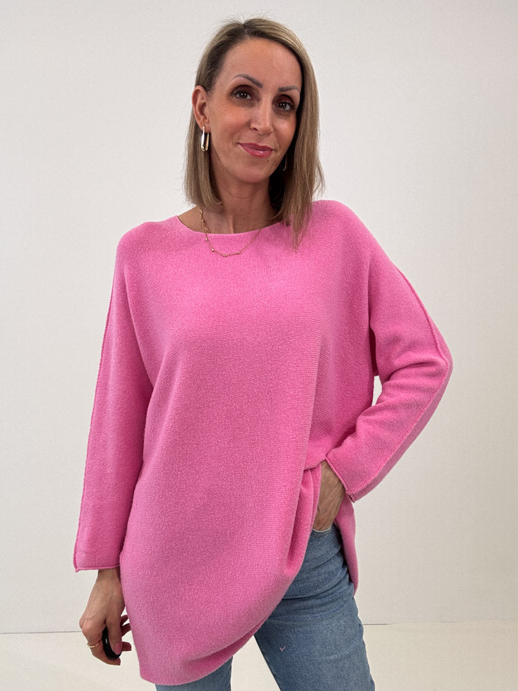 „Vicenza Long" weicher Pullover mit Viscose - pink