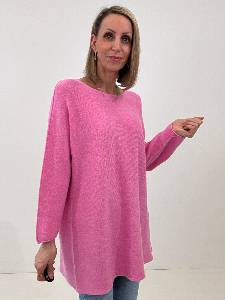 „Vicenza Long" weicher Pullover mit Viscose - pink