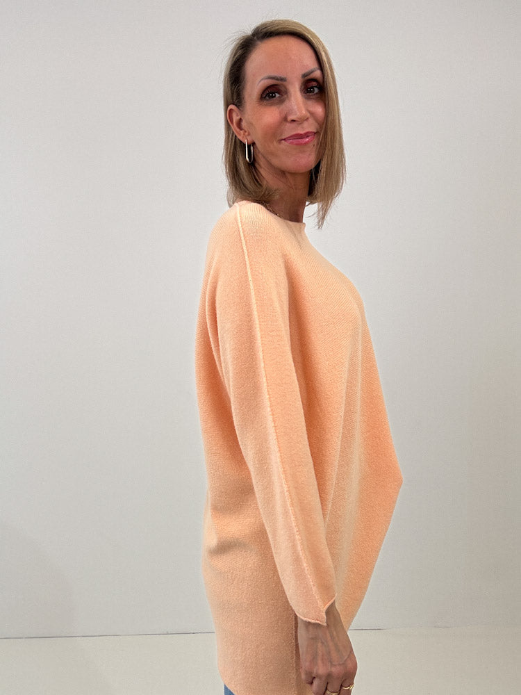 „Vicenza Long" weicher Pullover mit Viscose - apricot