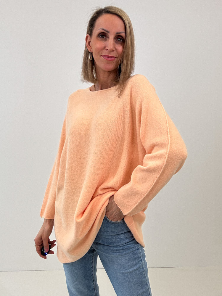 „Vicenza Long" weicher Pullover mit Viscose - apricot