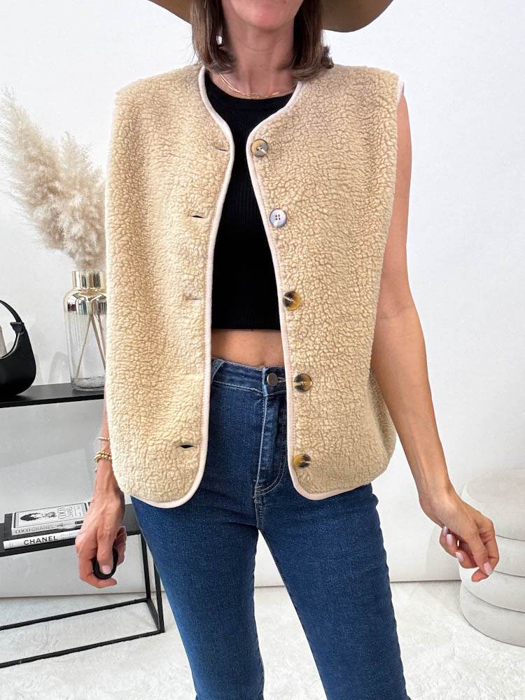 ,,Teddy'' Süsse Teddy Weste - beige