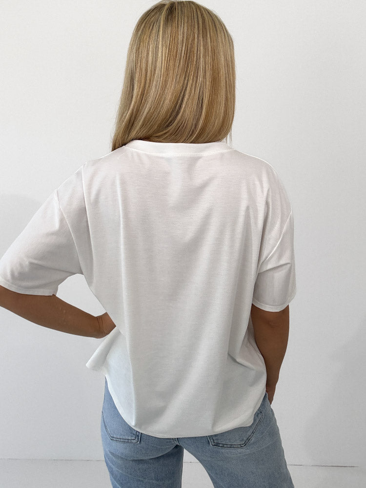 "Iconic Club" butterweiches T-Shirt aus Viscose - weiß